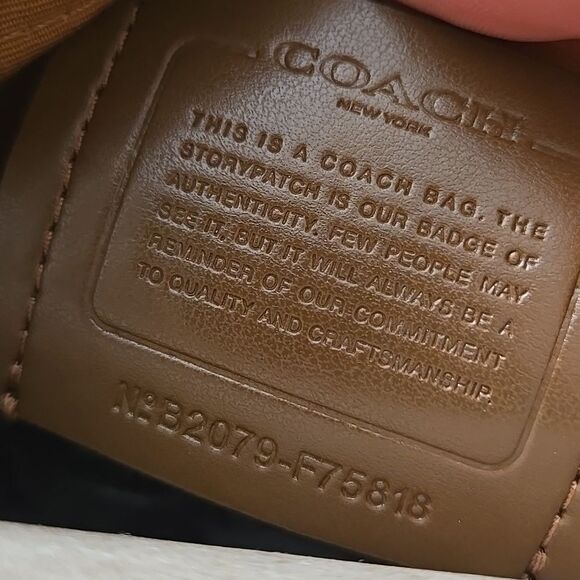 Coach Chalk Crossbody Bag Gold Tone Double Zipper Guitar Strap Womens Purse - Picture 4 of 16